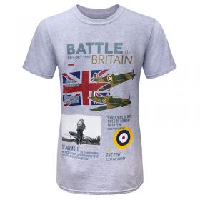 battle of britain imperial war museums grey marl t-shirt union jack raf roundel spitfire hurricane main image full